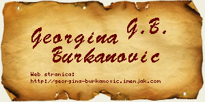 Georgina Burkanović vizit kartica